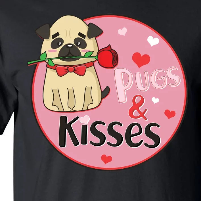 Valentine Pug And Kisses Tall T-Shirt