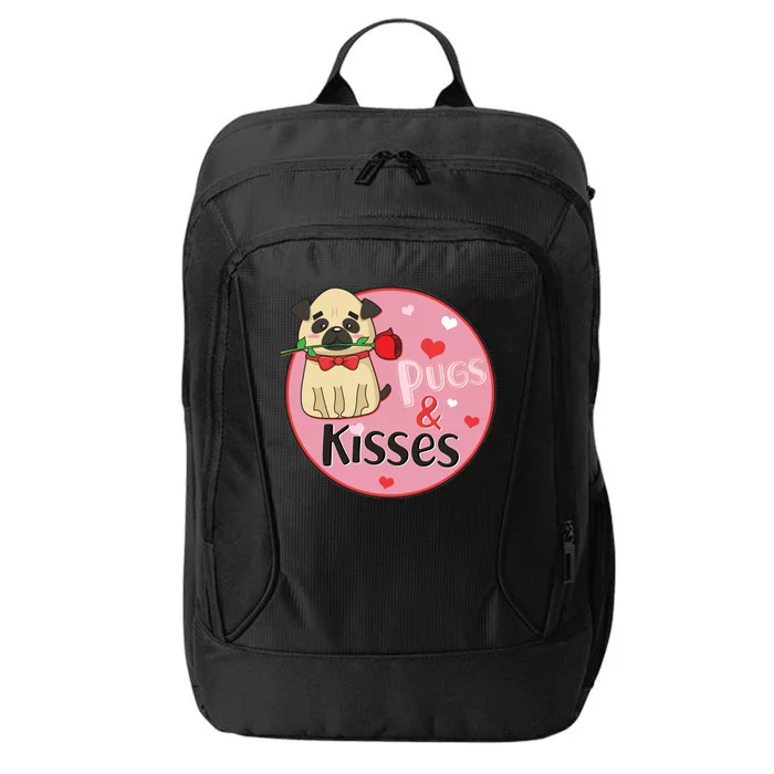 Valentine Pug And Kisses City Backpack