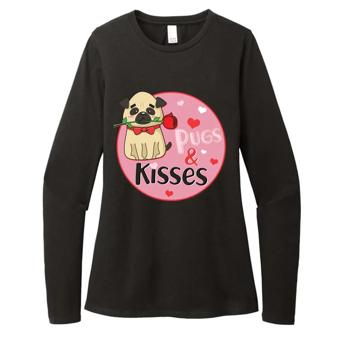 Valentine Pug And Kisses Womens CVC Long Sleeve Shirt