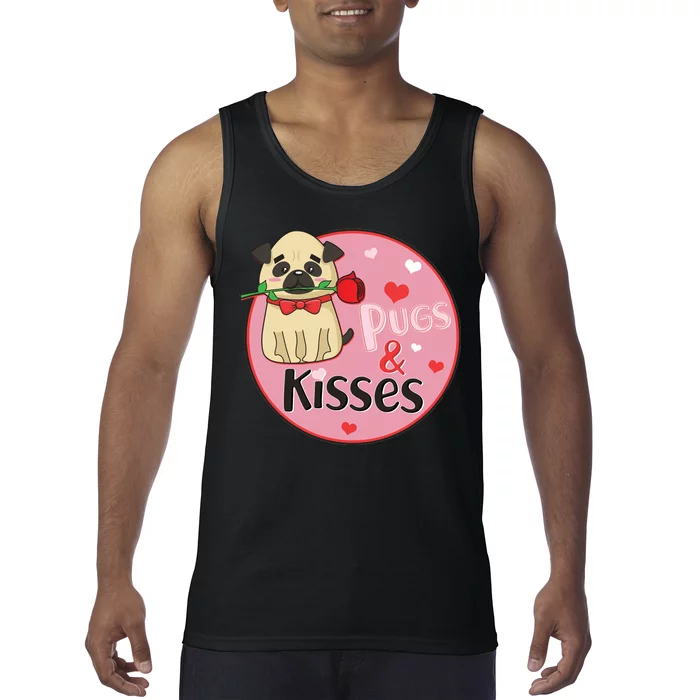 Valentine Pug And Kisses Tank Top