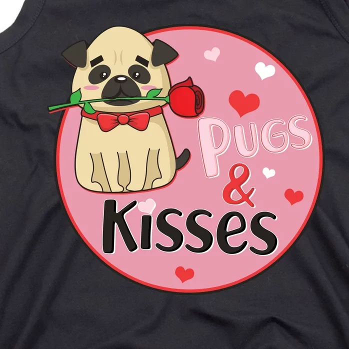 Valentine Pug And Kisses Tank Top