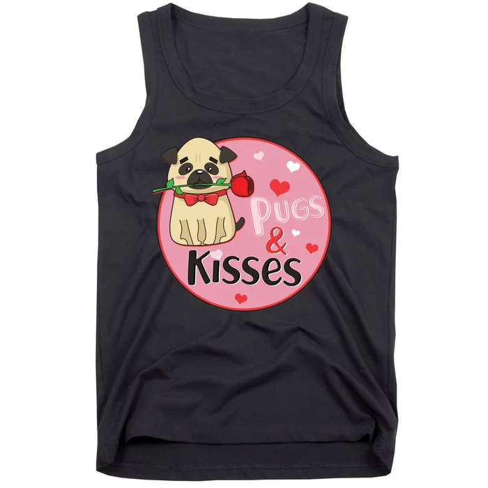 Valentine Pug And Kisses Tank Top