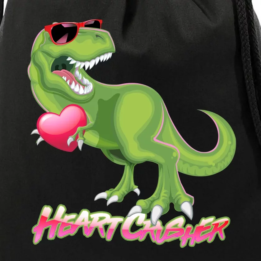 Valentine T-Rex Heart Crusher Drawstring Bag