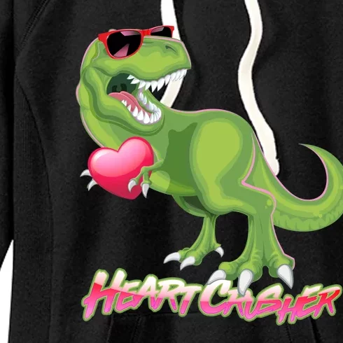 Valentine T-Rex Heart Crusher Women's Fleece Hoodie