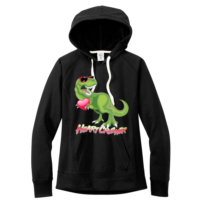 Valentine T-Rex Heart Crusher Women's Fleece Hoodie