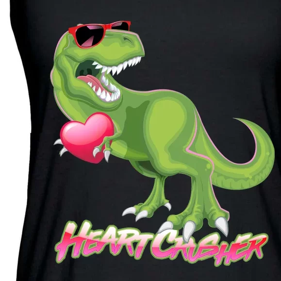 Valentine T-Rex Heart Crusher Ladies Essential Flowy Tank