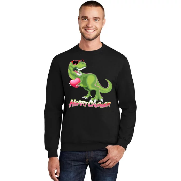 Valentine T-Rex Heart Crusher Tall Sweatshirt