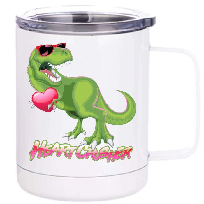 Valentine T-Rex Heart Crusher Front & Back 12oz Stainless Steel Tumbler Cup