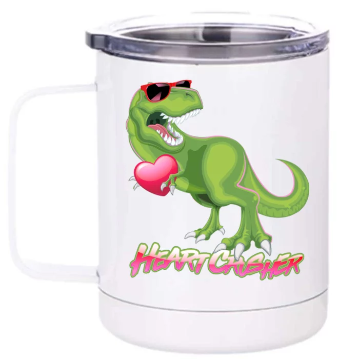 Valentine T-Rex Heart Crusher Front & Back 12oz Stainless Steel Tumbler Cup