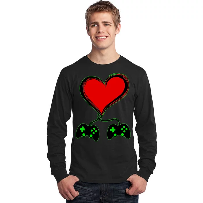 Valentine Video Game Controllers Heart Tall Long Sleeve T-Shirt