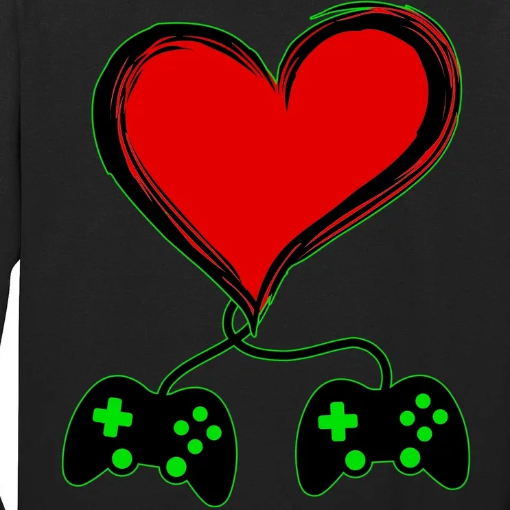 Valentine Video Game Controllers Heart Tall Long Sleeve T-Shirt