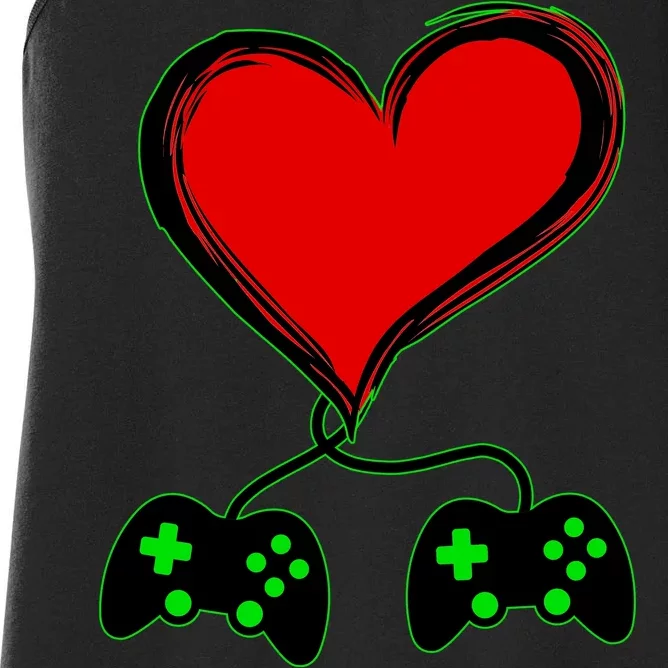 Valentine Video Game Controllers Heart Women's Racerback Tank