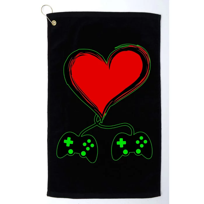 Valentine Video Game Controllers Heart Platinum Collection Golf Towel