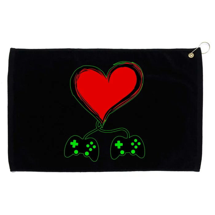 Valentine Video Game Controllers Heart Grommeted Golf Towel