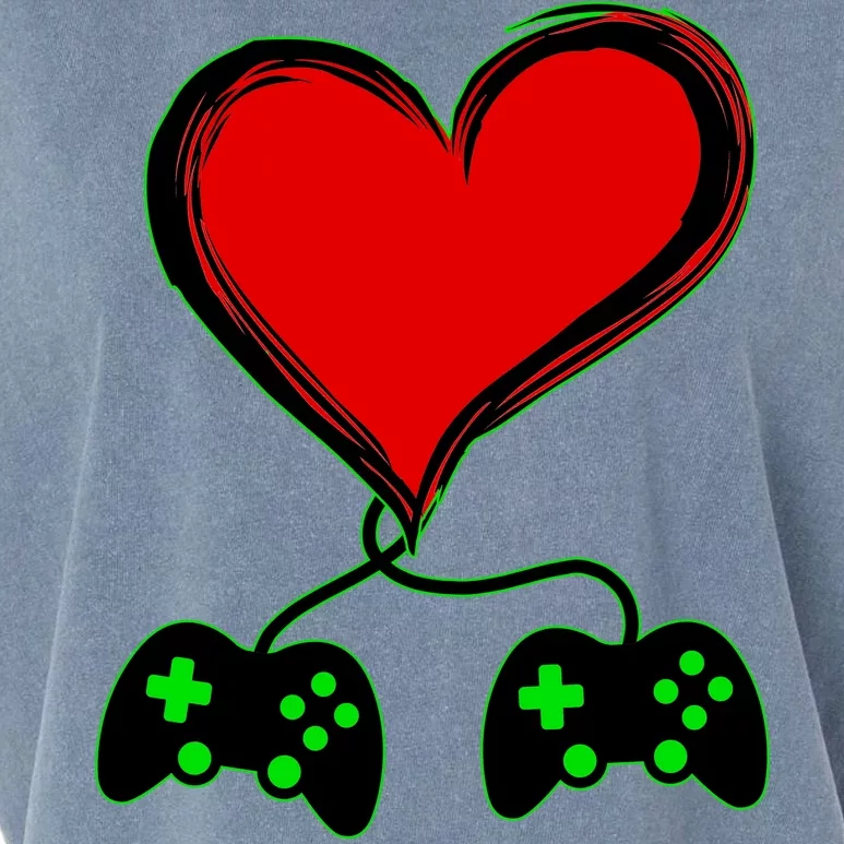 Valentine Video Game Controllers Heart Garment-Dyed Women's Muscle Tee