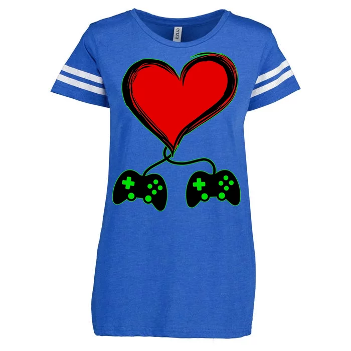 Valentine Video Game Controllers Heart Enza Ladies Jersey Football T-Shirt