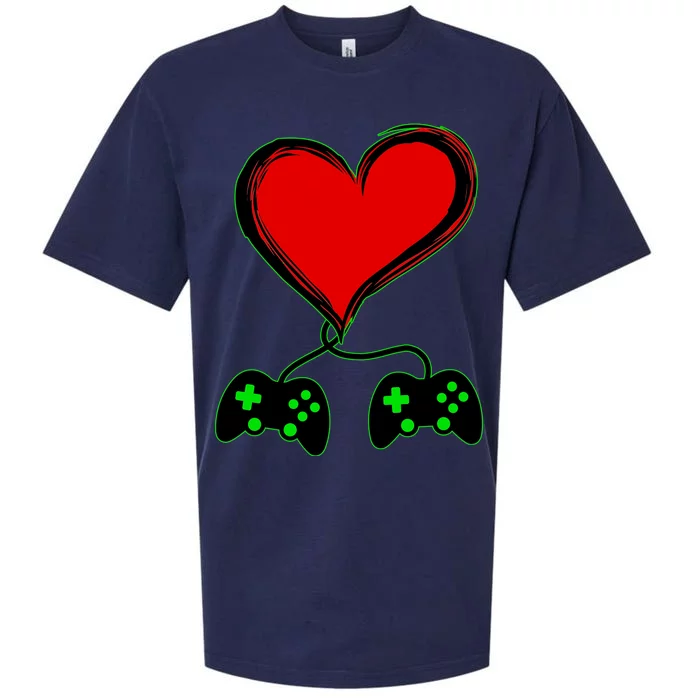 Valentine Video Game Controllers Heart Sueded Cloud Jersey T-Shirt