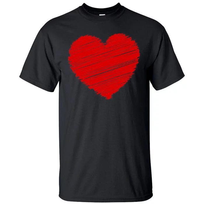 Valentines Classic Sketch Heart Tall T-Shirt