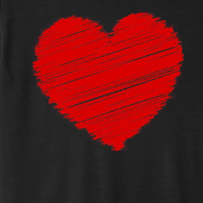 Valentines Classic Sketch Heart ChromaSoft Performance T-Shirt