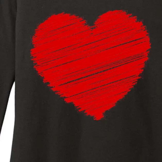 Valentines Classic Sketch Heart Womens CVC Long Sleeve Shirt