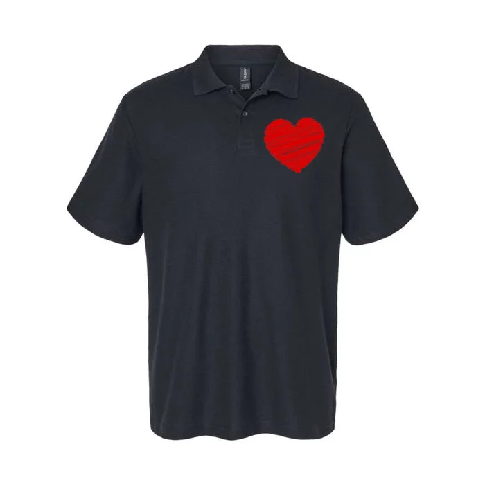 Valentines Classic Sketch Heart Softstyle Adult Sport Polo