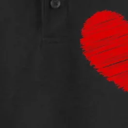 Valentines Classic Sketch Heart Dry Zone Grid Performance Polo