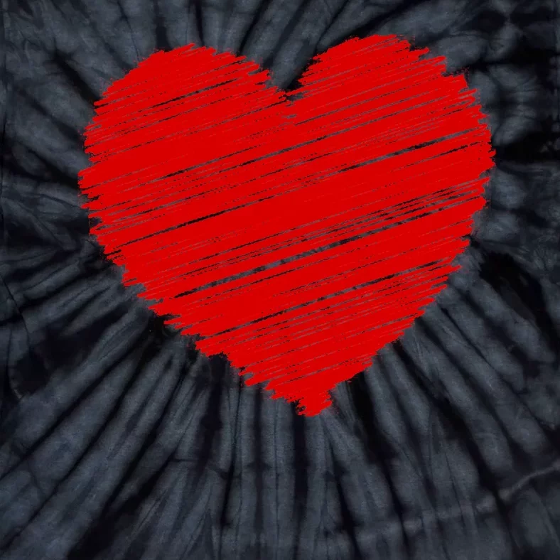 Valentines Classic Sketch Heart Tie-Dye T-Shirt