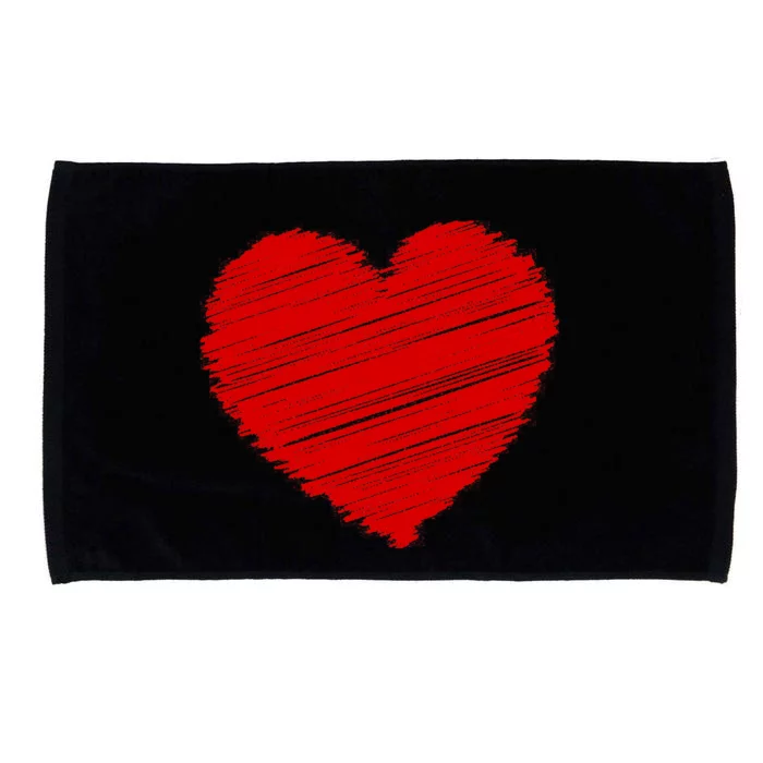 Valentines Classic Sketch Heart Microfiber Hand Towel