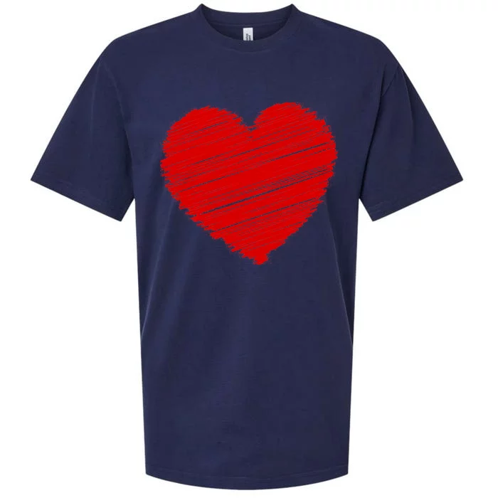 Valentines Classic Sketch Heart Sueded Cloud Jersey T-Shirt