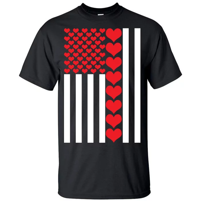 Valentines Day American Flag Tall T-Shirt