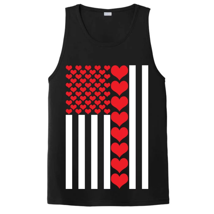 Valentines Day American Flag Performance Tank