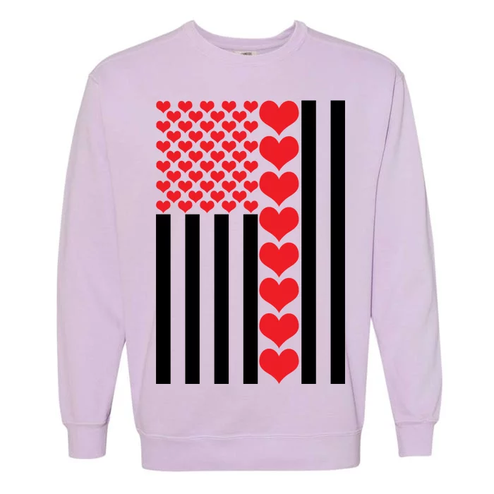 Valentines Day American Flag Garment-Dyed Sweatshirt