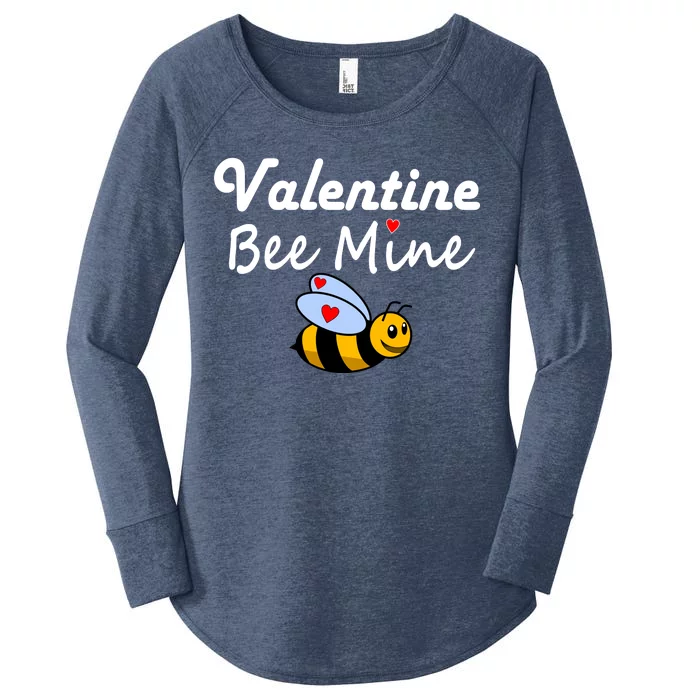 Valentine's Day Bee Mine Women's Perfect Tri Tunic Long Sleeve Shirt