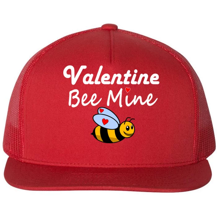 Valentine's Day Bee Mine Flat Bill Trucker Hat