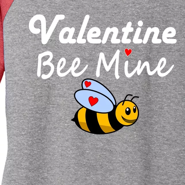 Valentine's Day Bee Mine Women's Tri-Blend 3/4-Sleeve Raglan Shirt