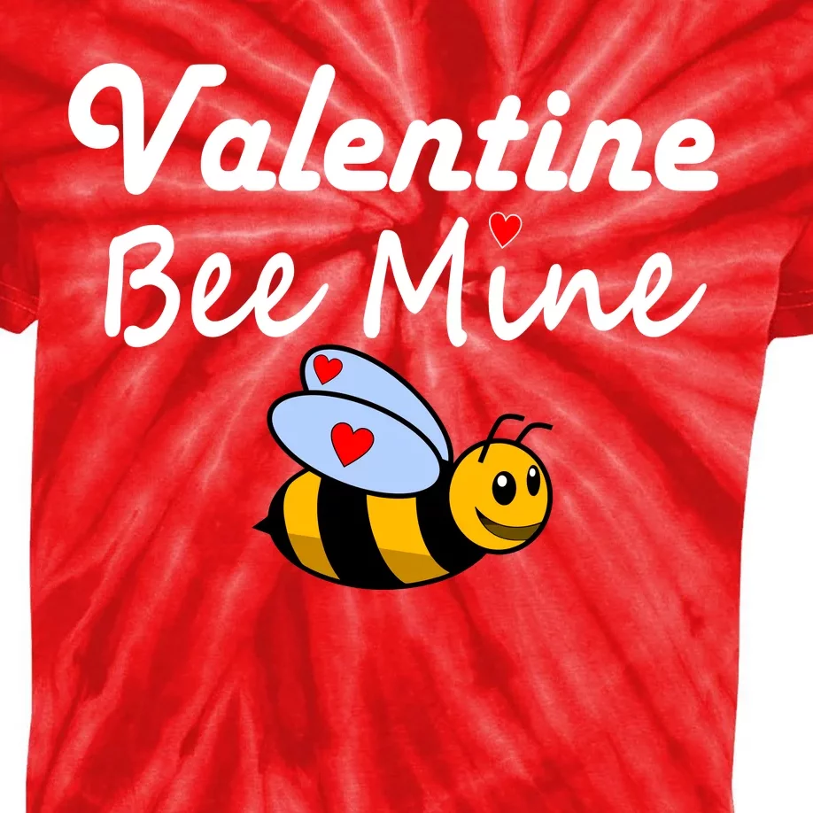 Valentine's Day Bee Mine Kids Tie-Dye T-Shirt