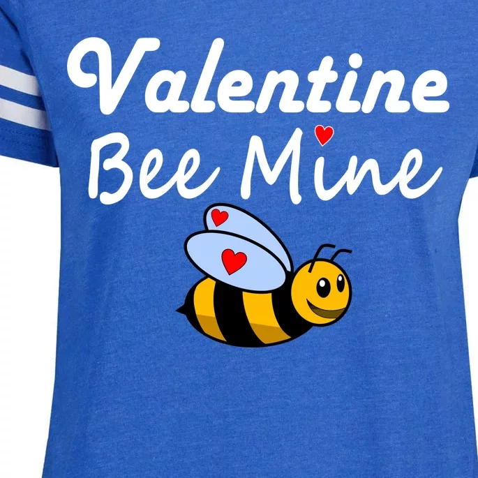 Valentine's Day Bee Mine Enza Ladies Jersey Football T-Shirt