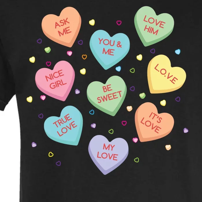 Valentine's Day Candy Hearts Garment-Dyed Heavyweight T-Shirt