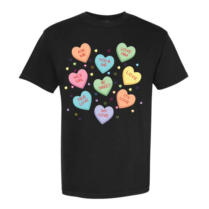 Valentine's Day Candy Hearts Garment-Dyed Heavyweight T-Shirt