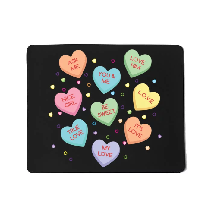 Valentine's Day Candy Hearts Mousepad