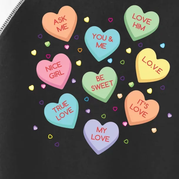 Valentine's Day Candy Hearts Toddler Fine Jersey T-Shirt