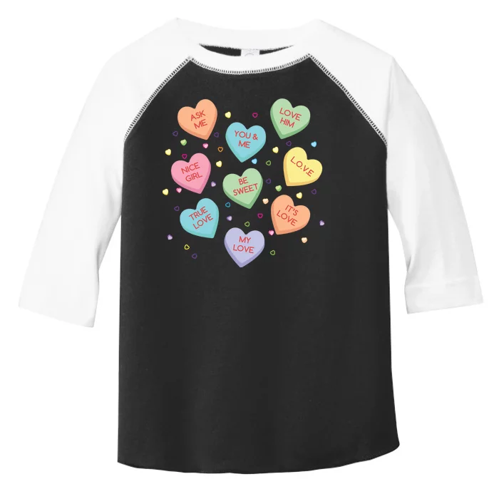 Valentine's Day Candy Hearts Toddler Fine Jersey T-Shirt