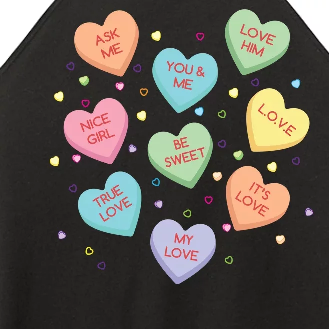 Valentine's Day Candy Hearts Women’s Perfect Tri Rocker Tank