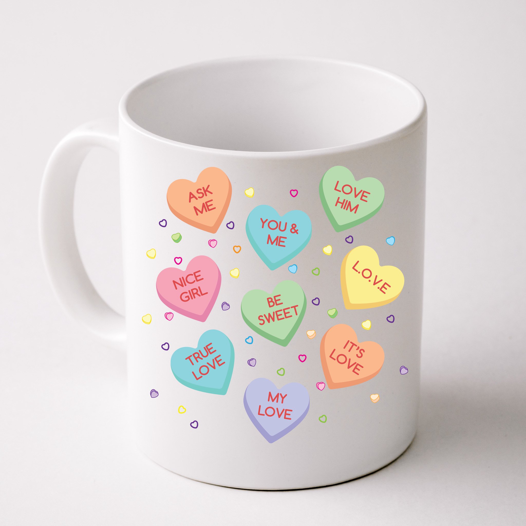Valentine's Day Candy Hearts Front & Back Coffee Mug