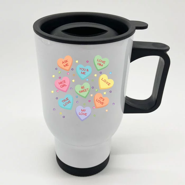 Tumbler Cup with Handle Multicolored Hearts