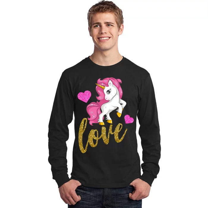 Valentines Day Cute Unicorn Love Tall Long Sleeve T-Shirt