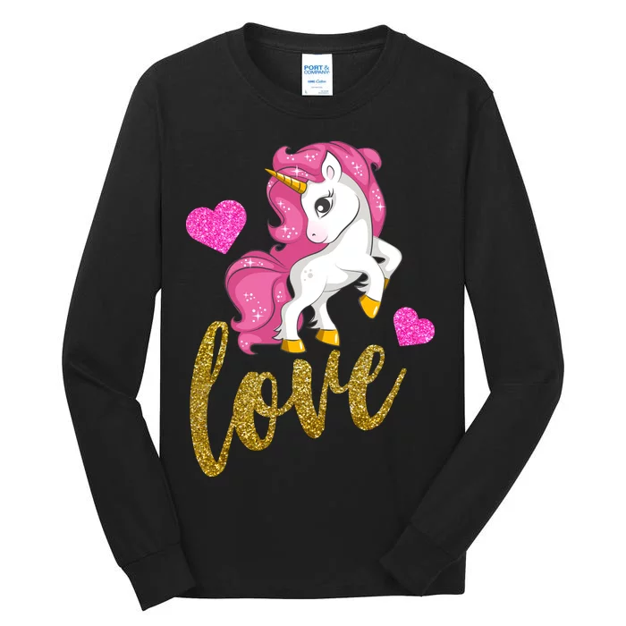 Valentines Day Cute Unicorn Love Tall Long Sleeve T-Shirt