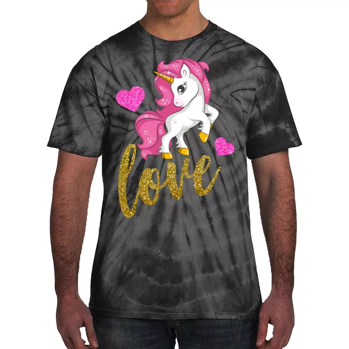 Valentines Day Cute Unicorn Love Tie-Dye T-Shirt