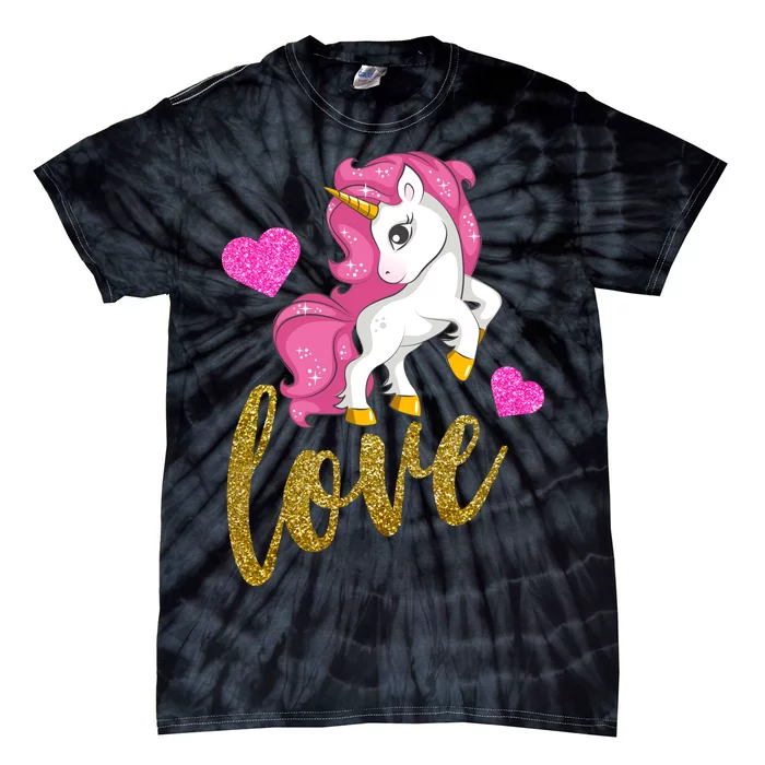 Valentines Day Cute Unicorn Love Tie-Dye T-Shirt