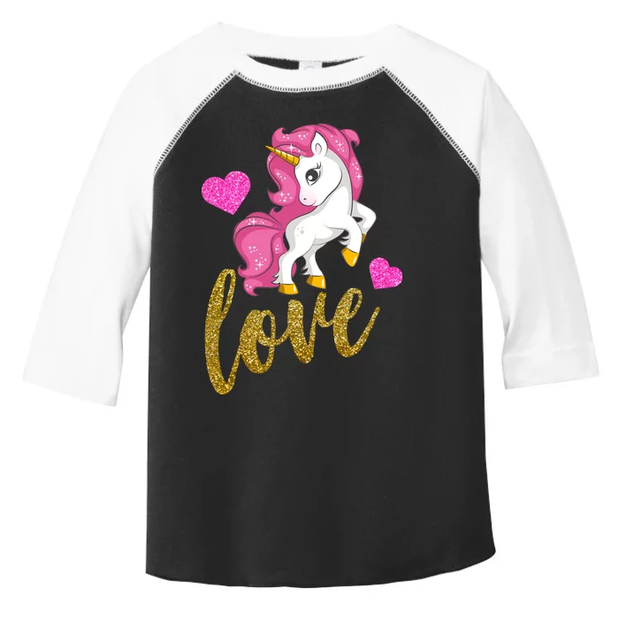 Valentines Day Cute Unicorn Love Toddler Fine Jersey T-Shirt